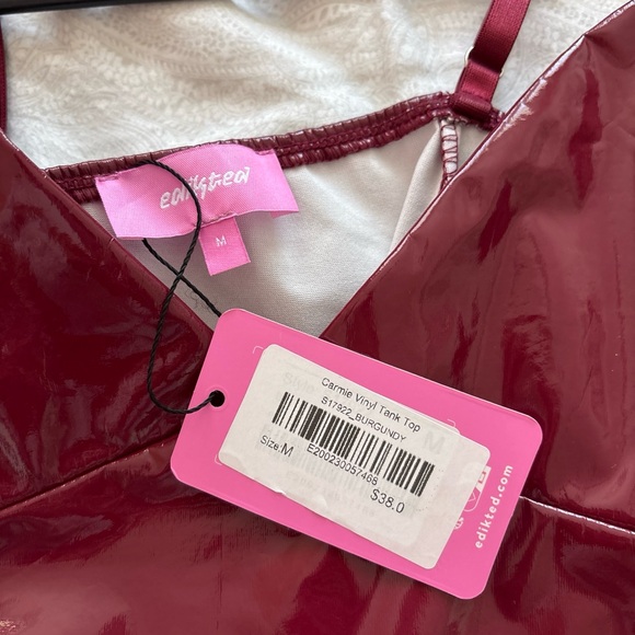 Edikted Burgundy Patent Tank Top - Picture 2 of 4